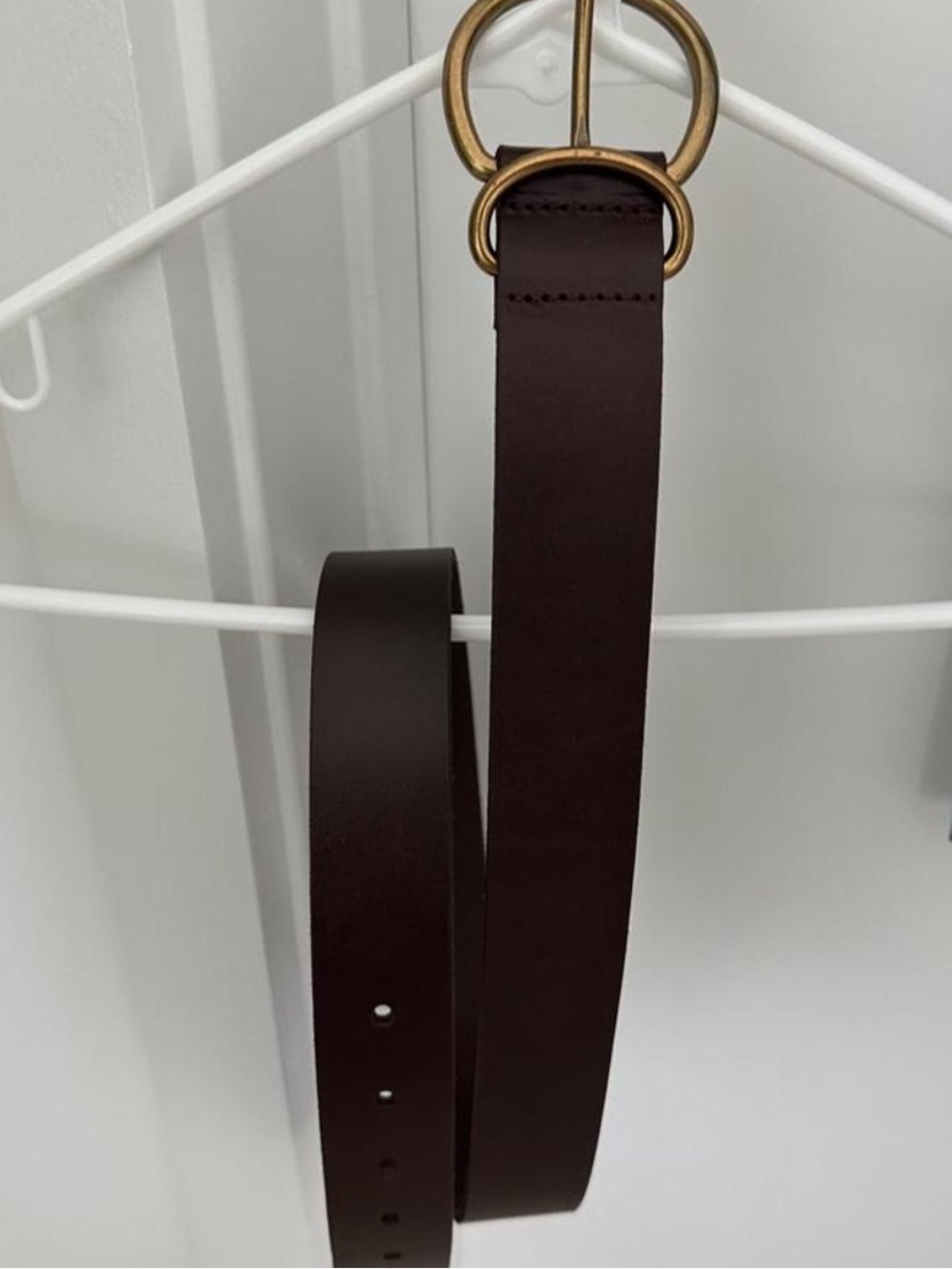 Madewell O buckle mahogany Brown belt with gold buckle size M NWOT - Picture 2 of 4